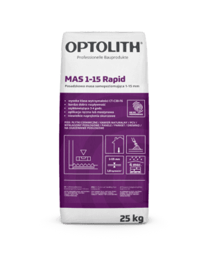 Posadzkowa masa samopoziomująca, szybkowiążąca, 3-4 godz., 1-15 mm, klasa CT-C30-F6- MAS 1-15 Rapid