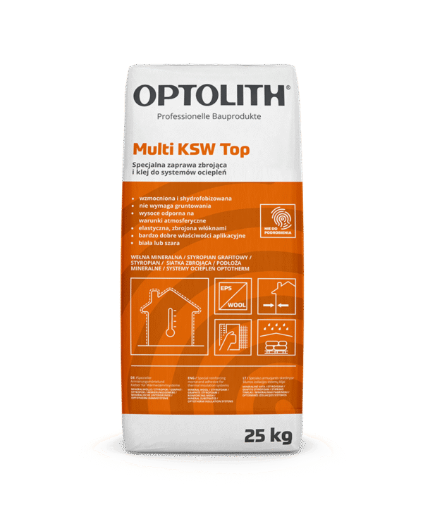 Optotherm Multi KSW Top - Specjalna zaprawa zbrojąca – bez potrzeby gruntowania przed tynkiem