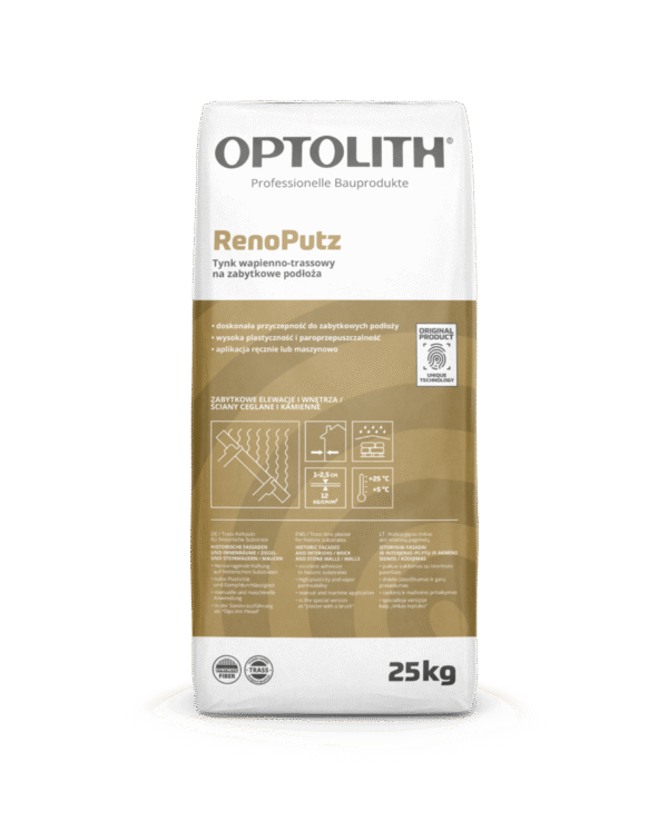 Optosan RenoPutz - Tynk wapienno-trassowy na zabytkowe podłoża 
