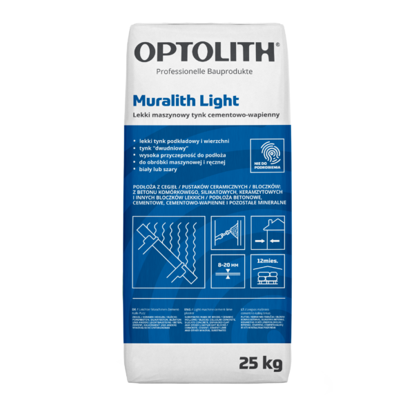Lekki maszynowy tynk cementowo-wapienny- Muralith Light