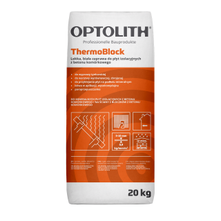 Optotherm ThermoBlock - Lekka, biała zaprawa do płyt izolacyjnych z betonu komórkowego